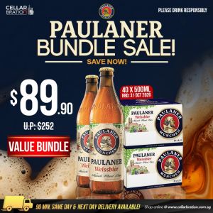 Paulaner Weissbier Quarts Carton Bundle (40 x 500ml) [BBD: 31 Oct 2026]