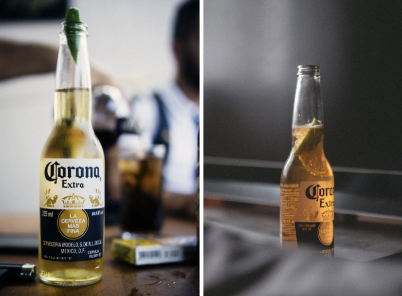 corona beer with lime